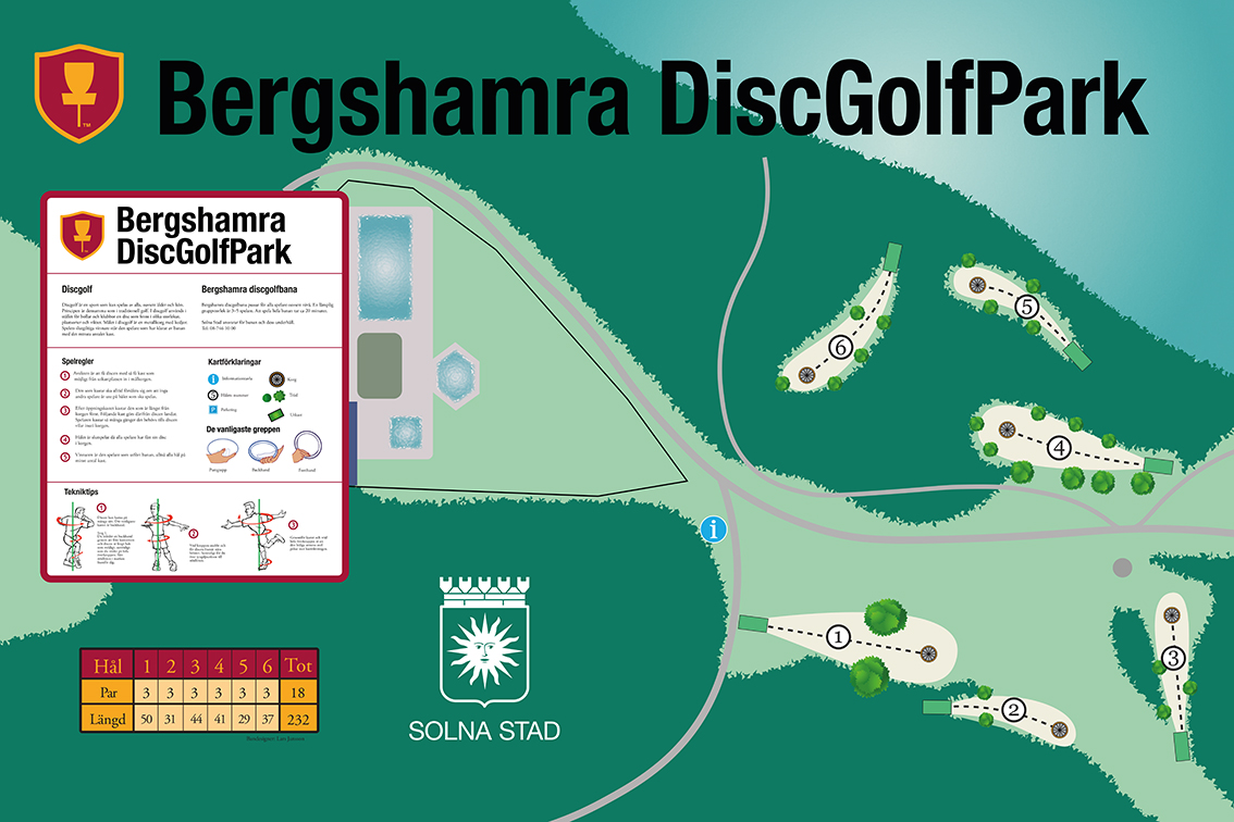 karta över solna stad Ny bana för discgolf öppnar i Bergshamra   Solna stad