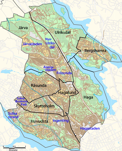 karta huvudsta Gällande detaljplaner   Solna stad